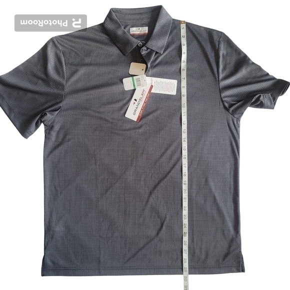 MEN'S Grand Slam Heathered Mini Plaid Printed Golf Polo - Picture 7 of 9